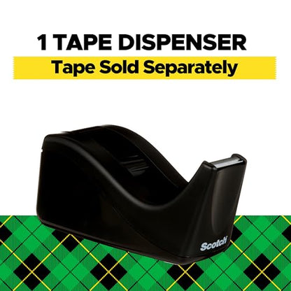 Scotch Desktop Tape Dispenser, Black Two-Tone, 1 Dispenser/Pack (C60-BK) - size: Up To 3/4 In