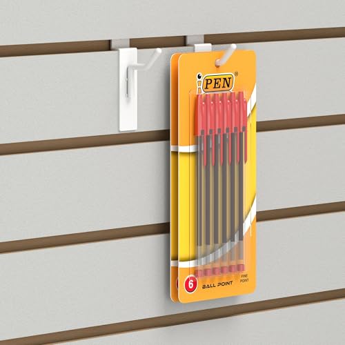 Econoco Slatwall Deluxe Hooks, 96 Pack, White, 1in - color: White, size: 1" Length