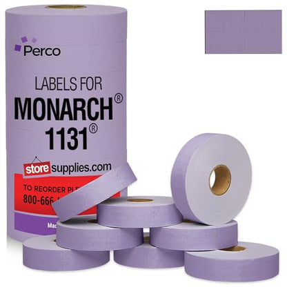 Pricing Labels for Monarch 1131 Lavender - 20,000 Labels w/ 8 Rolls Value Pack, 1 Sleeve - Made in USA - color: Lavender, size: 1 Sleeve