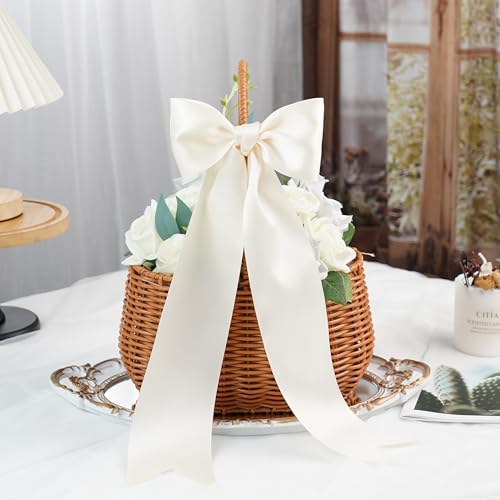 Ivory Double-Faced Satin Ribbon, 3 Inch x 10 Yards - color: Ivory