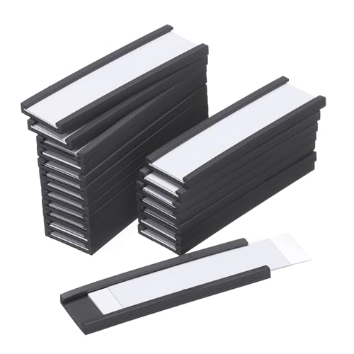 MECCANIXITY Label Holders 2" x 0.6" C Channel Rubber Magnetic for Metal Shelves Organize, Office File Cabinets Pack of 25 - size: 2" x 0.6"