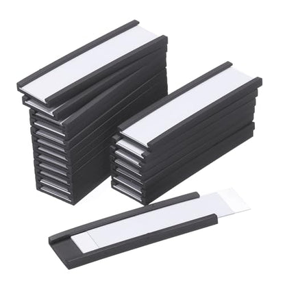 MECCANIXITY Label Holders 2" x 0.6" C Channel Rubber Magnetic for Metal Shelves Organize, Office File Cabinets Pack of 25 - size: 2" x 0.6"