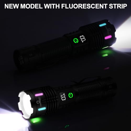 Esgreen Super Bright LED Rechargeable Flashlight High Lumen 100000 – 2-Mode - size: 1 Pack - Medium