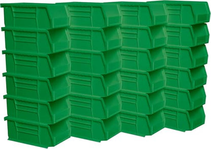 Akro-Mils 30220 AkroBins Plastic Storage Bins, 7"x4"x3", Green, 24-Pack - color: Green