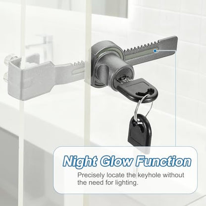 1" Luminous Sliding Glass Door Ratchet Lock Fit 0.39-0.79" Black - color: Black, size: 1 Inch