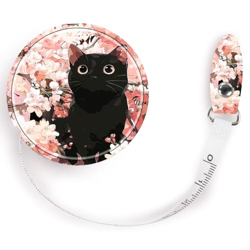 Retractable Mini Leather Tape Measure, Auto Retract Cute Kitten - color: Cute Kitten