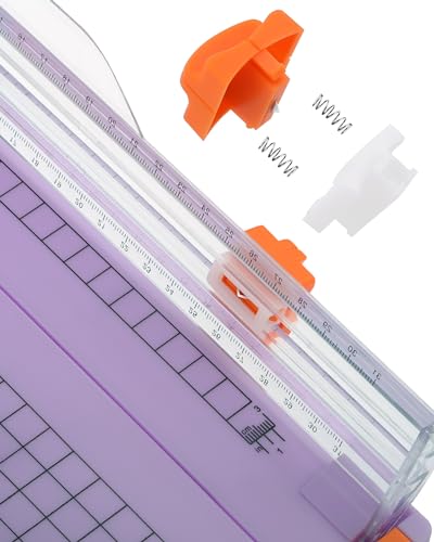 Firbon A4 Paper Cutter, 12 Inch Paper Trimmer with Extened Ruler, Purple - color: Light Purple