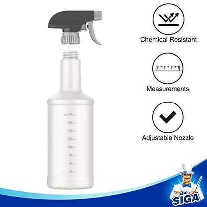 MR.SIGA 24 oz Empty Plastic Spray Bottles for Cleaning Solutions, 36 Pack - size: 710ml, 36 Pack