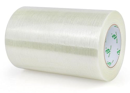 BOMEI PACK Wide Heavy Duty Fiberglass Filament Reinforced Packing Tape 8inch, 60yds x 5.5mil - size: 1Roll: 200mmx60y