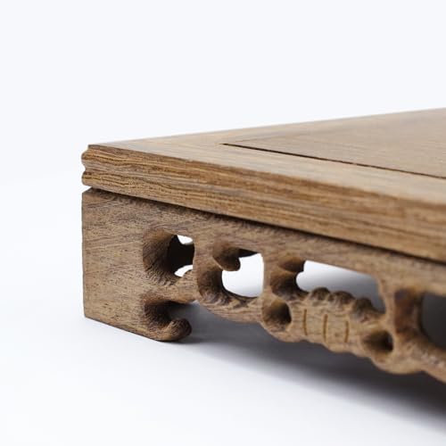 Wooden Display Stand Base 5.43" x 5.43" Square Wood Carved Pedestal - style: Square
