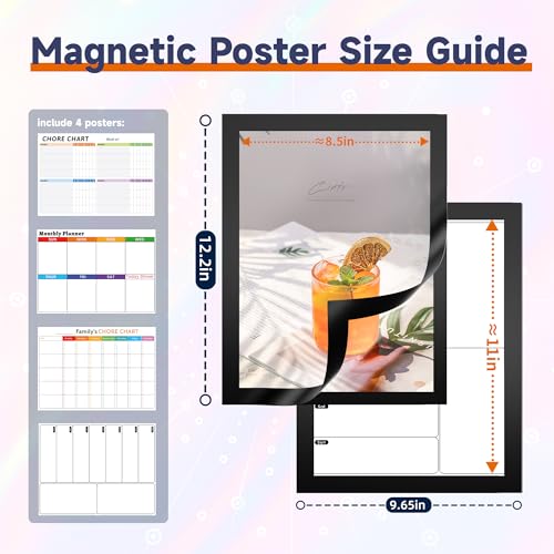 Magnetic Sign Holder, 8.5×11 Magnetic Paper Holder, 12-Pack,Black - color: Black, size: 8.5x11 - 12 Pack