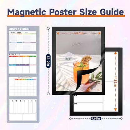 Magnetic Sign Holder, 8.5×11 Magnetic Paper Holder, 12-Pack,Black - color: Black, size: 8.5x11 - 12 Pack