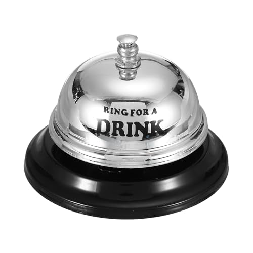 PATIKIL Desk Bell, 3.3" Service Call Bell Ringing, Drink, Silver - color: Silver(drink)