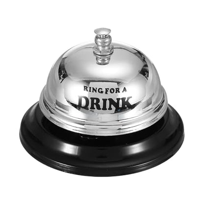 PATIKIL Desk Bell, 3.3" Service Call Bell Ringing, Drink, Silver - color: Silver(drink)