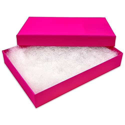 TheDisplayGuys 25 Cardboard Gift Jewelry Boxes w/Paddings #53-5.4x3.9x1 - color: Neon Fuchsia