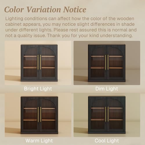 BELLEZE Bijou 3-Piece Modular Sideboard Buffet Cabinet - Ebony - color: Bijou Ebony Abb