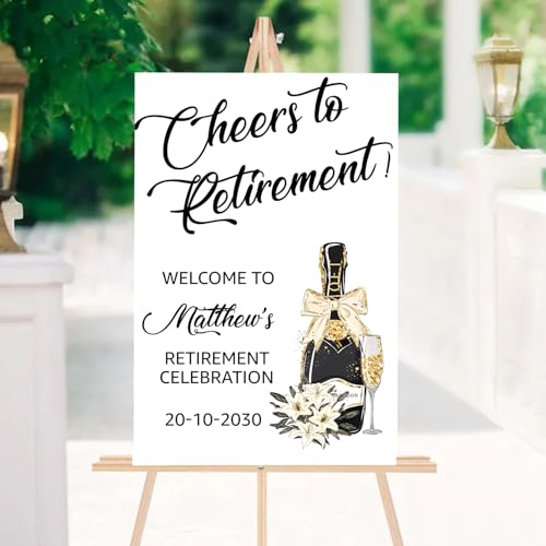 Personalized Retirement Celebration Welcome Sign, Rustic Retirement Luncheon Welcome Sign, RetiRement Celebration Party Signs, RetiRement Décor #4 - color: #Version 4