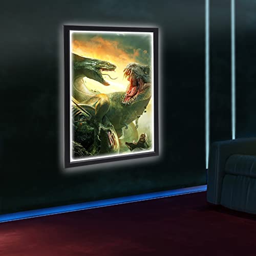 LED Movie Poster Frame 24 x 36, Wall Mounted Poster Frame LED Light Box Backlit Movie Lightbox Theater Advertising Display Cinema Snap Light Box for Film Exhibitions, Advertisements, Sign - color: Black, size: 24" x 36"