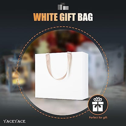 White Gift Bags Large, 10Pcs 12.5"x4.5"x11" Large Gift Bags Bulk - color: White, size: 12.5 x 4.5 x11 Inch (Pack of 10)