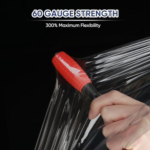 TICONN Stretch Wrap Roll, 18 in x 1000 ft Plastic Wrap for Moving Furniture - style: 18''-1PK Black (No handle)