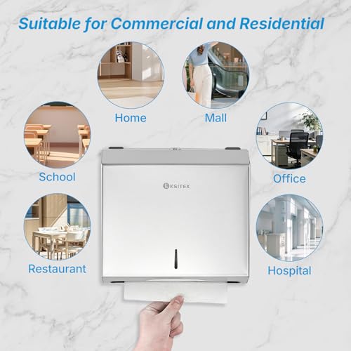 Paper Towel Holder Dispenser Wall Mount,SUS304 Stainless Steel - color: Silver-5823s1