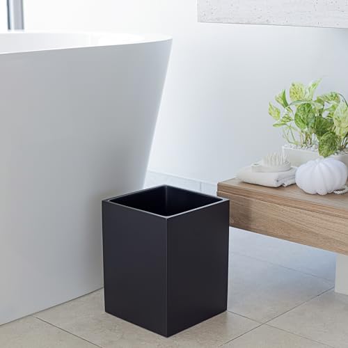 YEW DESIGN Matte Black Square 2 Gallon Trash Can for Home and Bathroom - color: Black Square
