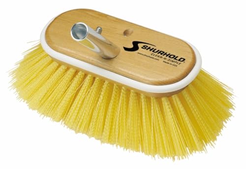 Shurhold 6" Polystyrene Medium Bristle Deck Brush - style: Medium, Yellow