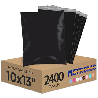 Metronic Poly Mailers 10x13 2400PC Shipping Bags Bulk for Small Business - color: Black, size: 10x13 2400PC