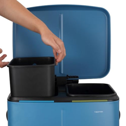 happimess Marco 10.6 Gal Double Bucket Step Trash Can, Bright Cobalt Blue - color: Bright Cobalt Blue