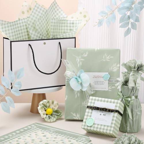 woric 120 Sheets Sage Green Tissue Paper for Gift Bags 20 x 14 Inch - color: Sage Green