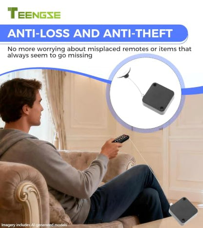 2Pcs 6.5Ft Retractable Cable Lock Anti-Theft for Remote Control Showroom