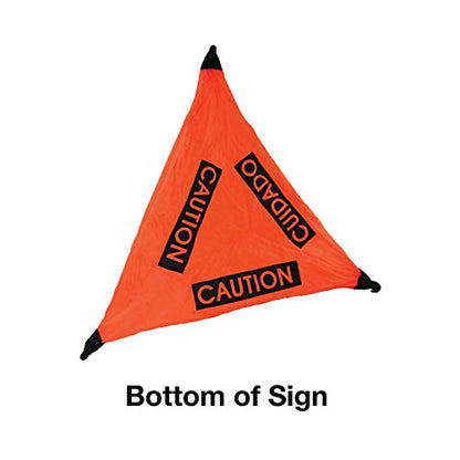 Orange Caution Wet Floor Sign (ENG/SPAN) Handy Cone w/Storage Tube "3-PACK"
