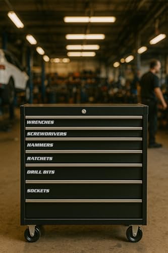 Magnetic Toolbox Labels, 11 Pack, Tool Chest Drawers, USA Made - color: White
