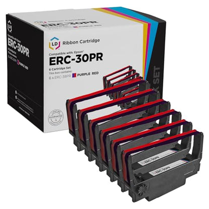 LD Products Compatible Ribbon Replacement for Epson ERC30PR (Purple, 6-Pk)