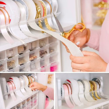 ArtBin Ribbon Storage Rack and Spool Holder, White - size: (Pack of 1)