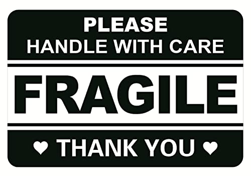2x3 inch 200pcs Black Fragile Sticker for Shipping