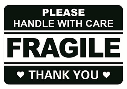 2x3 inch 200pcs Black Fragile Sticker for Shipping