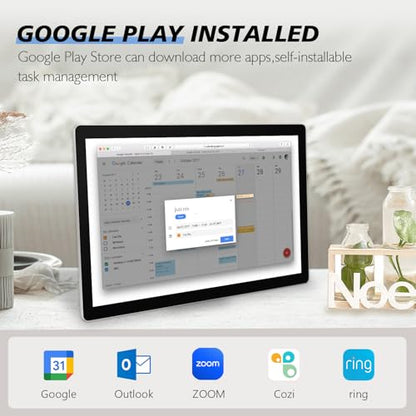 15.6 to 27 inch Touchscreen Digital Calendar & Wall Planners, Smart Whiteboard Calendar for Chore Chart & Work Schedule, Built in Speakers and Camera, Include Wall Mount & Desk Stand (18.5-inch) - size: 18.5-inch
