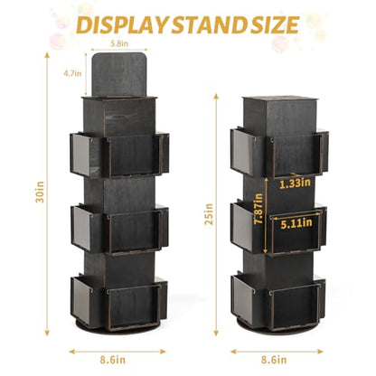 Natheeph Greeting Card Display, Rotating Display Stand, Wooden Display Rack - color: Ebony