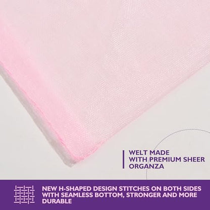 PACKINNO 100pcs Pink Organza Bags, Sheer Organza Bags 4x6 Inch, Small Mesh Bag, Drawstring Gift Bags for Jewelry, Party, Candy, Christmas, Festival, Bathroom Soaps, Makeup - color: Pink