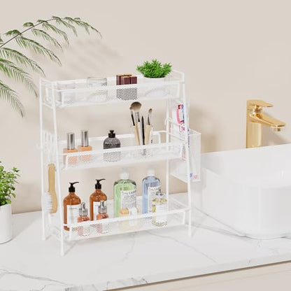 VITVITI 3 Tier Bathroom Organizer Countertop, Counter Storage Shelf, White - color: 3 Tier Large White