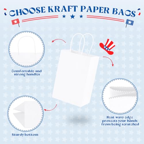 MESHA 1000Pcs White Paper Bags with Handles 5.25x3.75x8 Small Gift Bag Bulk - color: White 5.25x3.75x8 Inch, size: 1 Count (Pack of 1000)