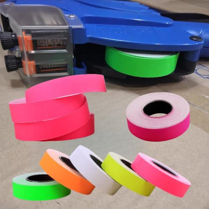 MX-6600 Price Labels | Double Line Pricemarker Labels Paper for MX-6602/YH-689/G6600/CN-6600EOS | Price Gun Stickers |10 Rolls/5000pcs, Without Gun (Pink) - color: Pink