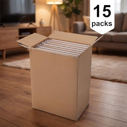 CRUGLA 9x9x9 Shipping Boxes 15 Pack, White Corrugated Cardboard Boxes with Side-Lock and Pre-Applied Double-Sided Tape, Easy Assemble Packing Mailer Boxes for Small Business Shipping - size: 9x9x9 Inch 15 Pack