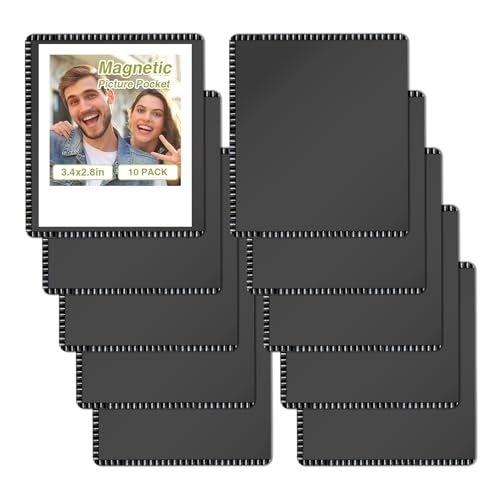CHUNNIAO Magnetic Picture Frames,Compatible with Fuji Instax Square Photo Film 3.4X2.8 - color: Black 10PCS, size: SQ 2.8X3.4"