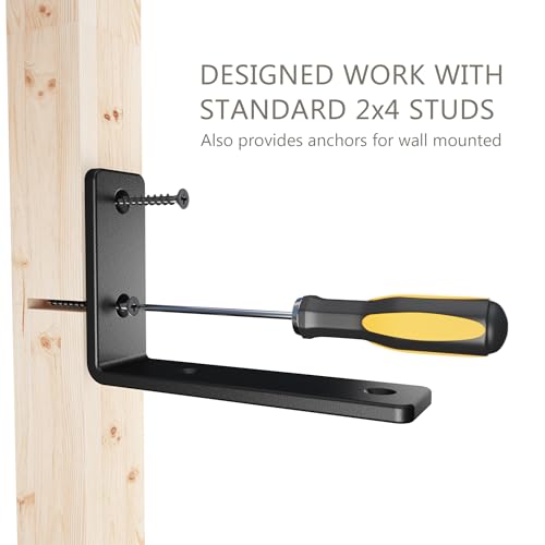 NEODROP 6-Pack 6 Inch Heavy Duty Shelf Brackets, Premium Floating L Bracket for Wall, Kitchen, Mantel Shelves Support | Quarter Inch (1/4") Thick | Black Powder Coated Steel - size: 6 Inch, style: 6 Pack