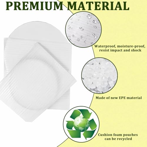 200PCS Cushion Foam Pouches with 4 Size (12x16", 12x12", 8x12", 8x8") - color: TW-multi-size