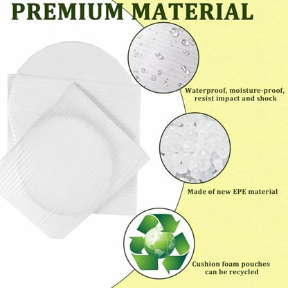 200PCS Cushion Foam Pouches with 4 Size (12x16", 12x12", 8x12", 8x8") - color: TW-multi-size