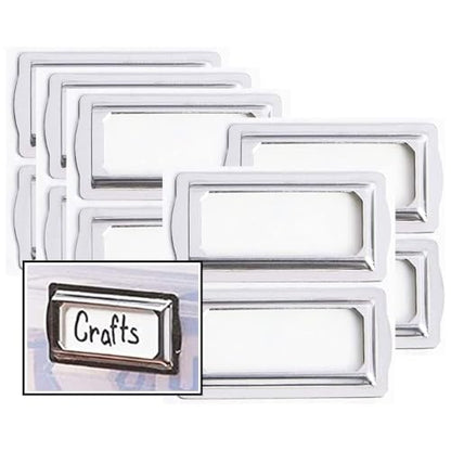 Self Adhesive Metal Bookplates for Books Cards 10Pcs Horizontal Clip Label