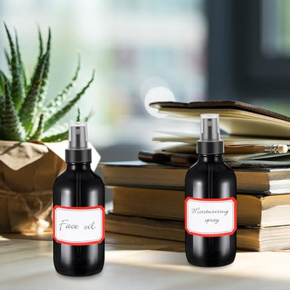 Fumete 2 Pack Glass Spray Bottles 4oz,Black, Black Top,Mist Bottle - color: Black, Black Top, style: Mist Bottle